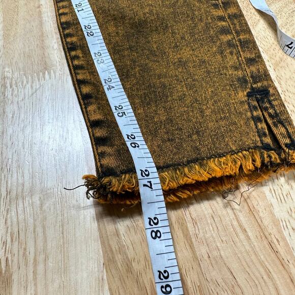 AllSaints NWT Miller Size Me Orange Acid Wash Jeans Size S Mid Rise Skinny Fray - Picture 11 of 11